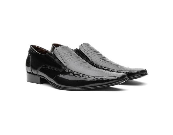 Sapato Social Masculino Youth Couro Verniz Preto 460420 - Sapato Social  Masculino - Magazine Luiza