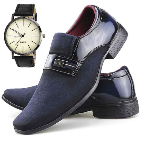 Kit 3 Pares Sapato Social Neway Masculino Vinho, Azul e Preto + Relógio no  Shoptime