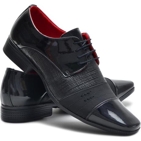 sapato social masculino verniz com cadarço