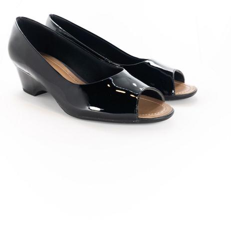peep toe preto usaflex