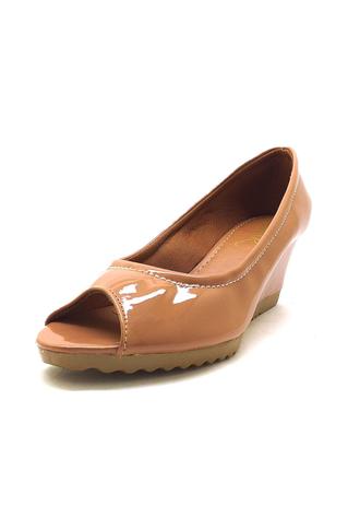 sapato peep toe anabela