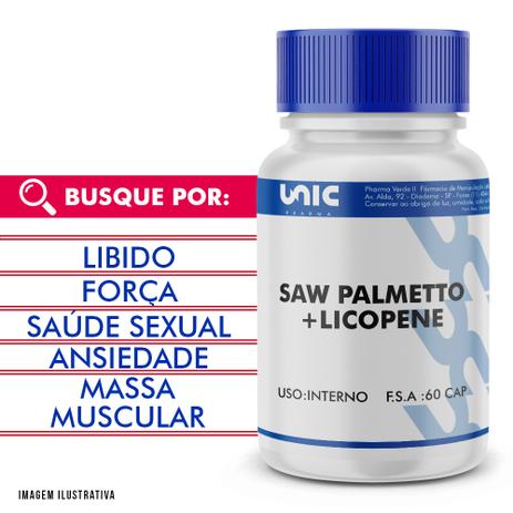 Saw Palmetto + licopene 60 Cáps - Unicpharma Menor preço em Saw Palmetto + licopene 60 Cáps - Unicpharma