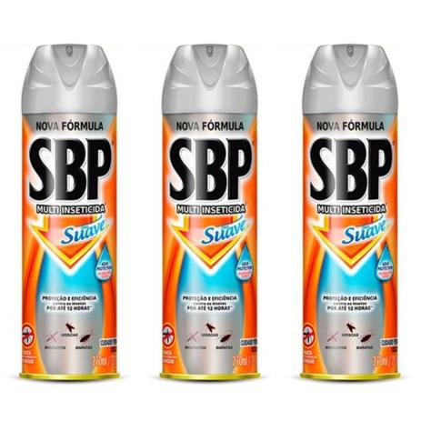 SBP Multi Suave Inseticida Aerosol 300ml (Kit C/03) Menor preço em SBP Multi Suave Inseticida Aerosol 300ml (Kit C/03)