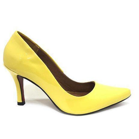 scarpin amarelo verniz