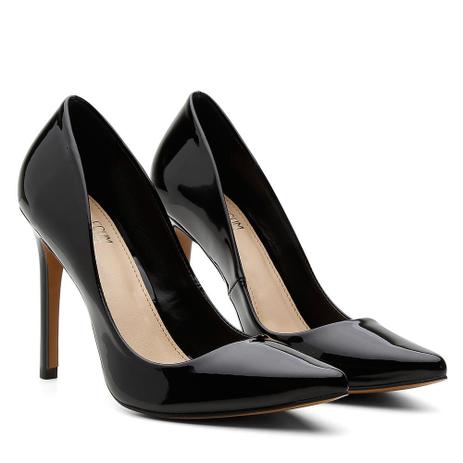 Scarpin Feminino Salto Alto Bico Fino Casual Conforto Verniz - Ecomshoes - Scarpin Feminino - Magazine Luiza