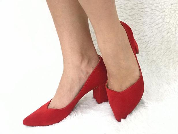 scarpin vermelho nobuck
