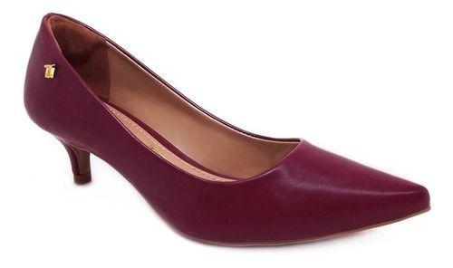 scarpin marsala salto baixo