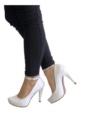 scarpin meia pata branco