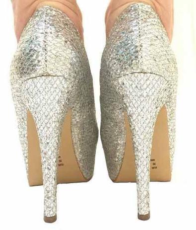 Scarpin Meia Pata Prata Glitter Brilho Salto Alto Fino Festa - Calçados Etc - Scarpin Feminino - Magazine Luiza