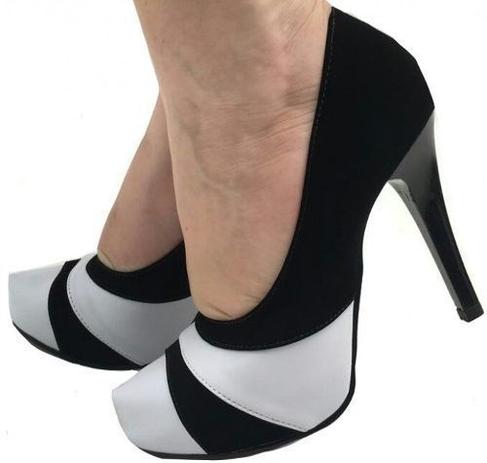 scarpin meia pata branco