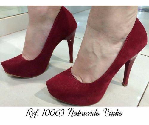 scarpin meia pata vinho