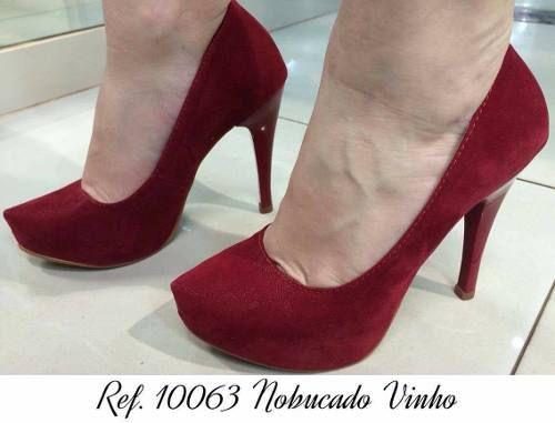 scarpin vinho salto alto
