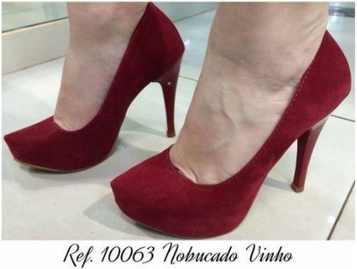 scarpin vinho salto alto