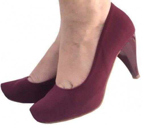 scarpin meia pata vinho