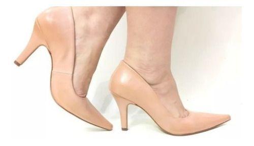 Scarpin Nude Pele Fosco Salto Médio Fino Bico Fino - Calçados Etc - Scarpin Feminino - Magazine Luiza