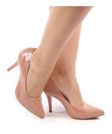 scarpin nude salto alto