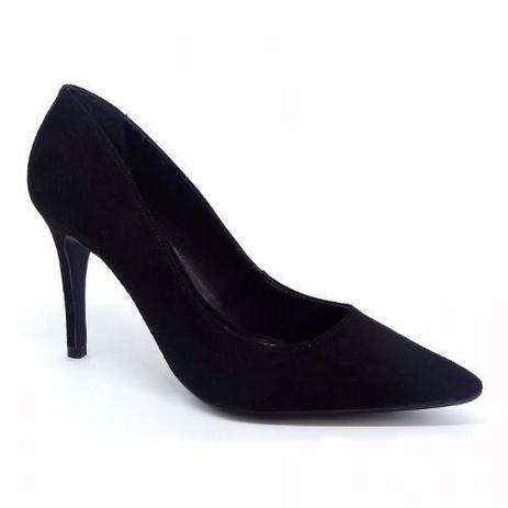 scarpin preto de camurça