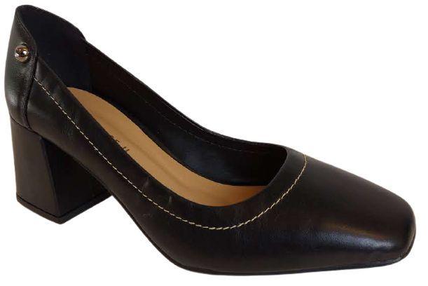 Scarpin Preto Salto Grosso de Couro Salto Bloco Preto Amélia - Shoes U -  Scarpin Feminino - Magazine Luiza