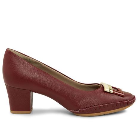 Scarpin Rebu Salto Bloco Em Couro Com Ponto Celeiro E Enfeite - Usaflex -  Scarpin Feminino - Magazine Luiza