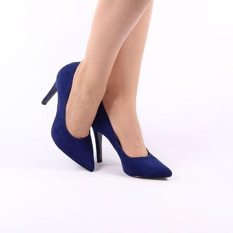 salto alto azul escuro