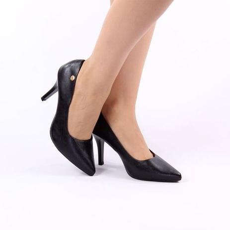 Scarpin Salto Alto Fino Bico Fino Preto Fosco Sola Preta - Calçados Etc - Scarpin Feminino - Magazine Luiza