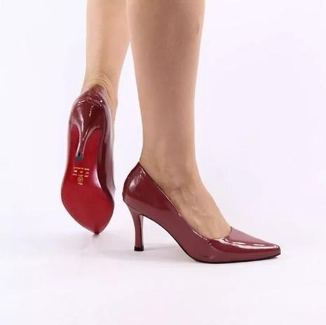 scarpin marsala verniz