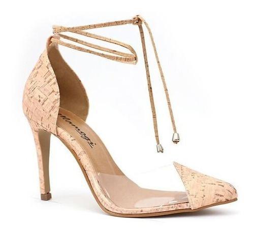 scarpin nude transparente