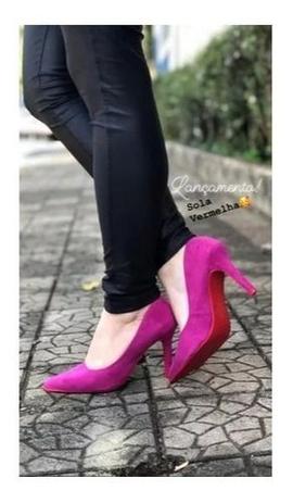 scarpin pink camurça