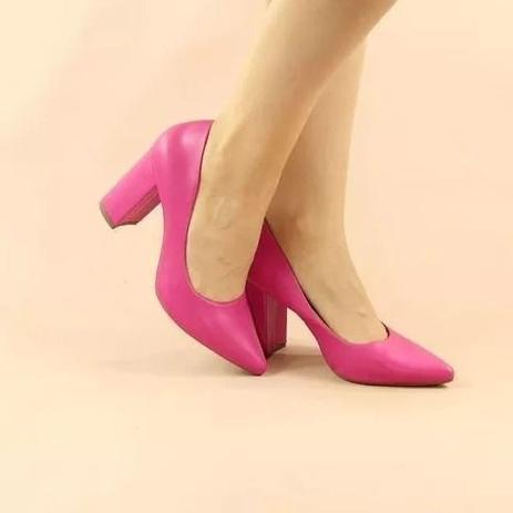 sapato rosa pink salto grosso