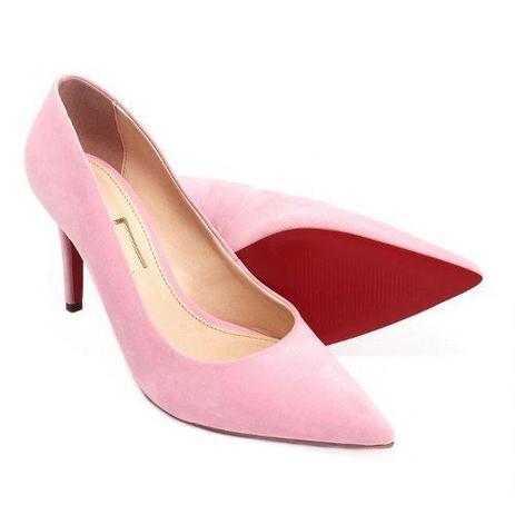 scarpin rosa camurça