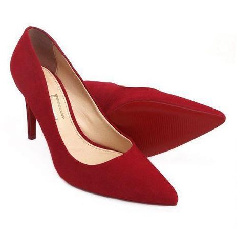 scarpin alto vermelho