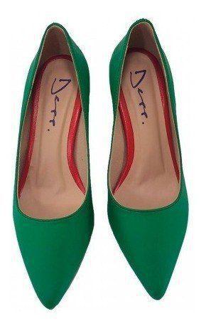 sapato scarpin verde bandeira