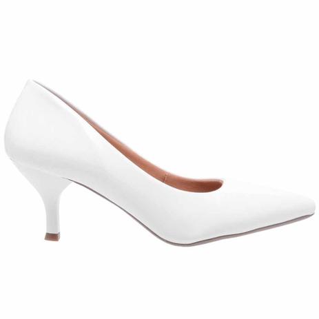 Scarpin Salto Baixo Feminino Ellas Online Branco - Scarpin Feminino - Magazine Luiza