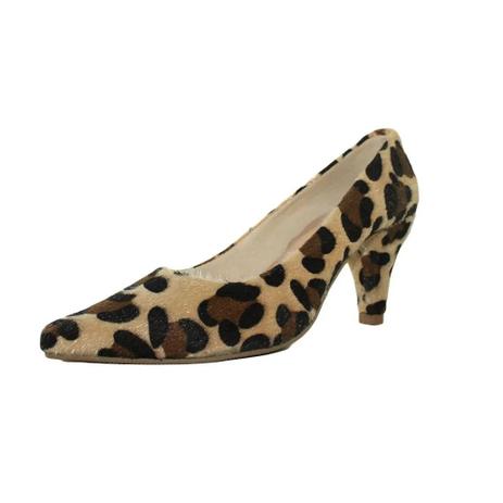 scarpin de onça salto baixo