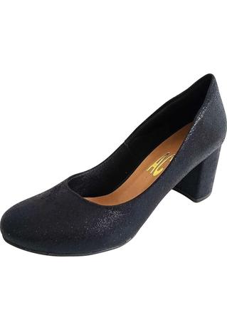 scarpin bico redondo salto grosso baixo