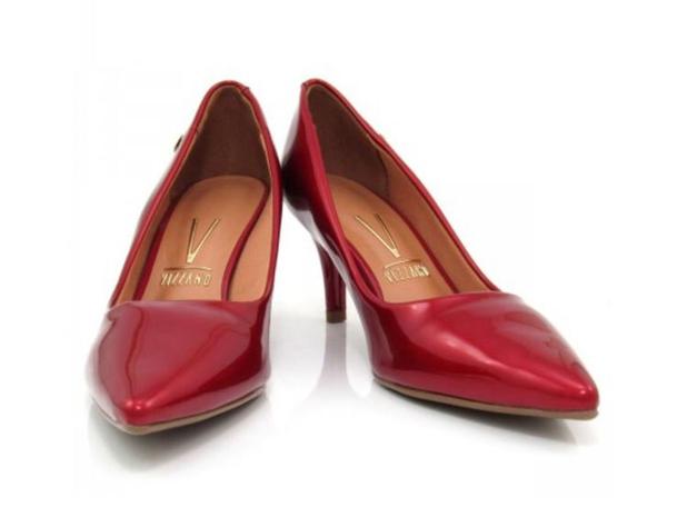 Scarpin Salto Baixo Vizzano 1185.102 - Cor:Vermelho - Tamanho:39 - Scarpin Feminino - Magazine Luiza