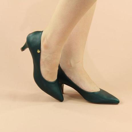 scarpin verde escuro