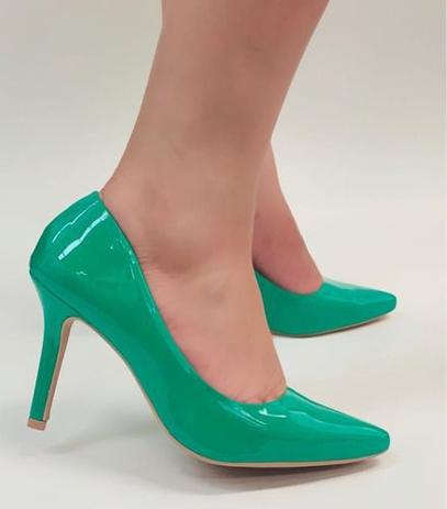 sapato scarpin verde bandeira