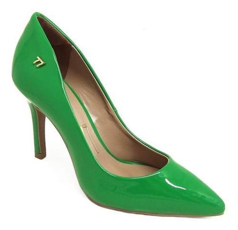 sapato scarpin verde bandeira