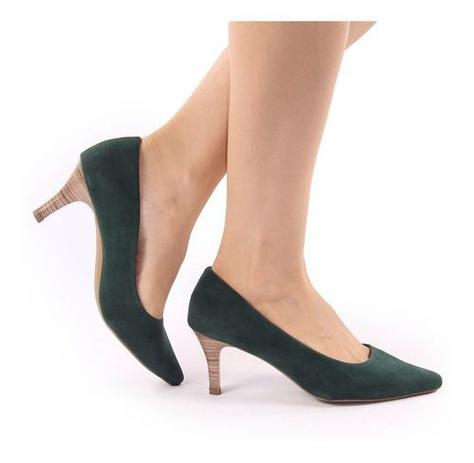 scarpin verde escuro