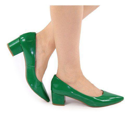 sapato scarpin verde