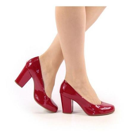 scarpin vermelho envernizado