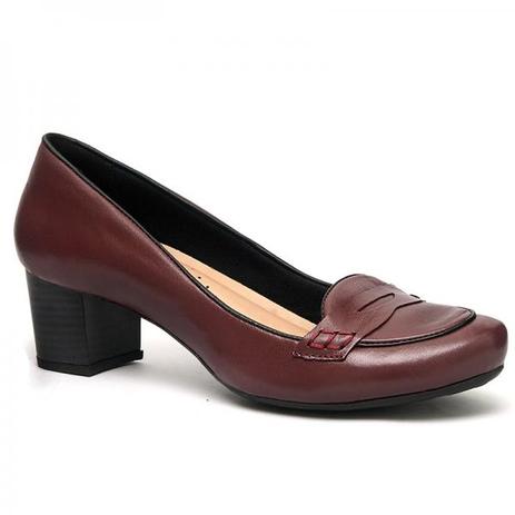scarpin vinho salto grosso