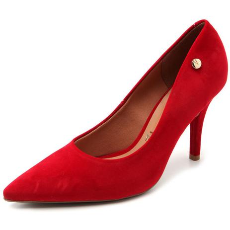 Scarpin Vizzano Nobuck Liso Feminino - Vermelho - Scarpin Feminino - Magazine Luiza