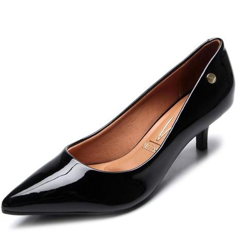 Scarpin Vizzano Verniz Conforto Salto Baixo - Preto - Scarpin Feminino - Magazine Luiza