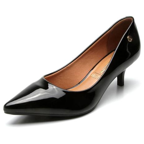 scarpin vizzano salto médio verniz preto
