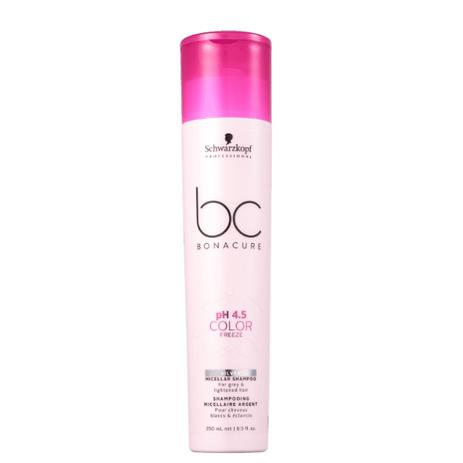 Schwarzkopf Professional BC Bonacure pH 4,5 Color Freeze Micellar Silver - Shampoo Desamarelador 250ml Menor preço em Schwarzkopf Professional BC Bonacure pH 4,5 Color Freeze Micellar Silver - Shampoo Desamarelador 250ml