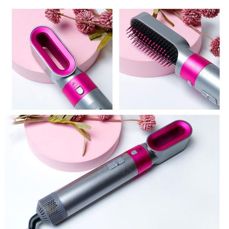 Secador de cabelo elétrico escova 5 em 1 pente secador de cabelo ondulação varinha destacável kit escova íon negativo - CONNECT Menor preço em Secador de cabelo elétrico escova 5 em 1 pente secador de cabelo ondulação varinha destacável kit escova íon negativo - CONNECT