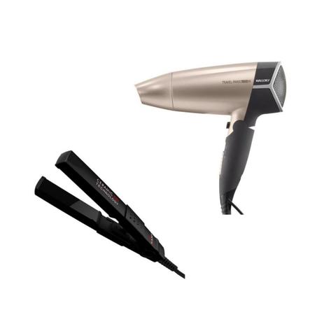 Secador de Cabelo Mallory Luxury Travel Dourado 1500W + Chapa Prancha Alisadora Mini Ceramic Bolsa Bivolt - Mallory e gama Menor preço em Secador de Cabelo Mallory Luxury Travel Dourado 1500W + Chapa Prancha Alisadora Mini Ceramic Bolsa Bivolt - Mallory e gama