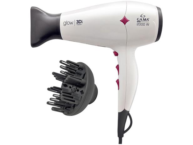 Secador de Cabelo Profissional Ga.Ma Italy Glow 3D - com Íons 2000W 2 Velocidades